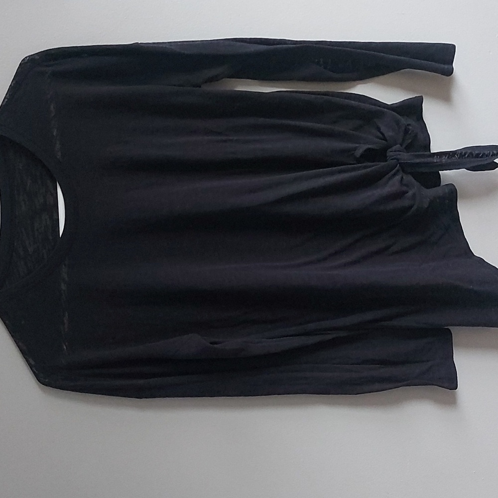 lululemon athletica Black Long Sleeve Tie Front Top - Picture 2 of 7